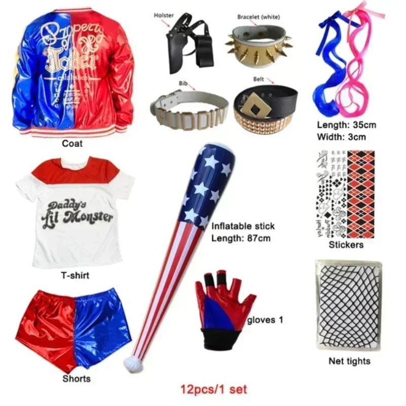 Anime Harley Quinn Cosplay - Just Saiyan Carnevale Bambini Ragazze Suicide