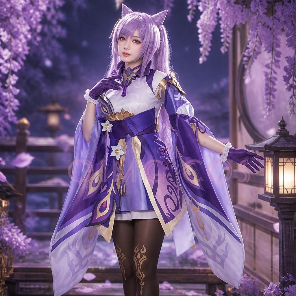 Anime Cosplay Jumpsuit - Costume Cosplay di Keqing da Genshin