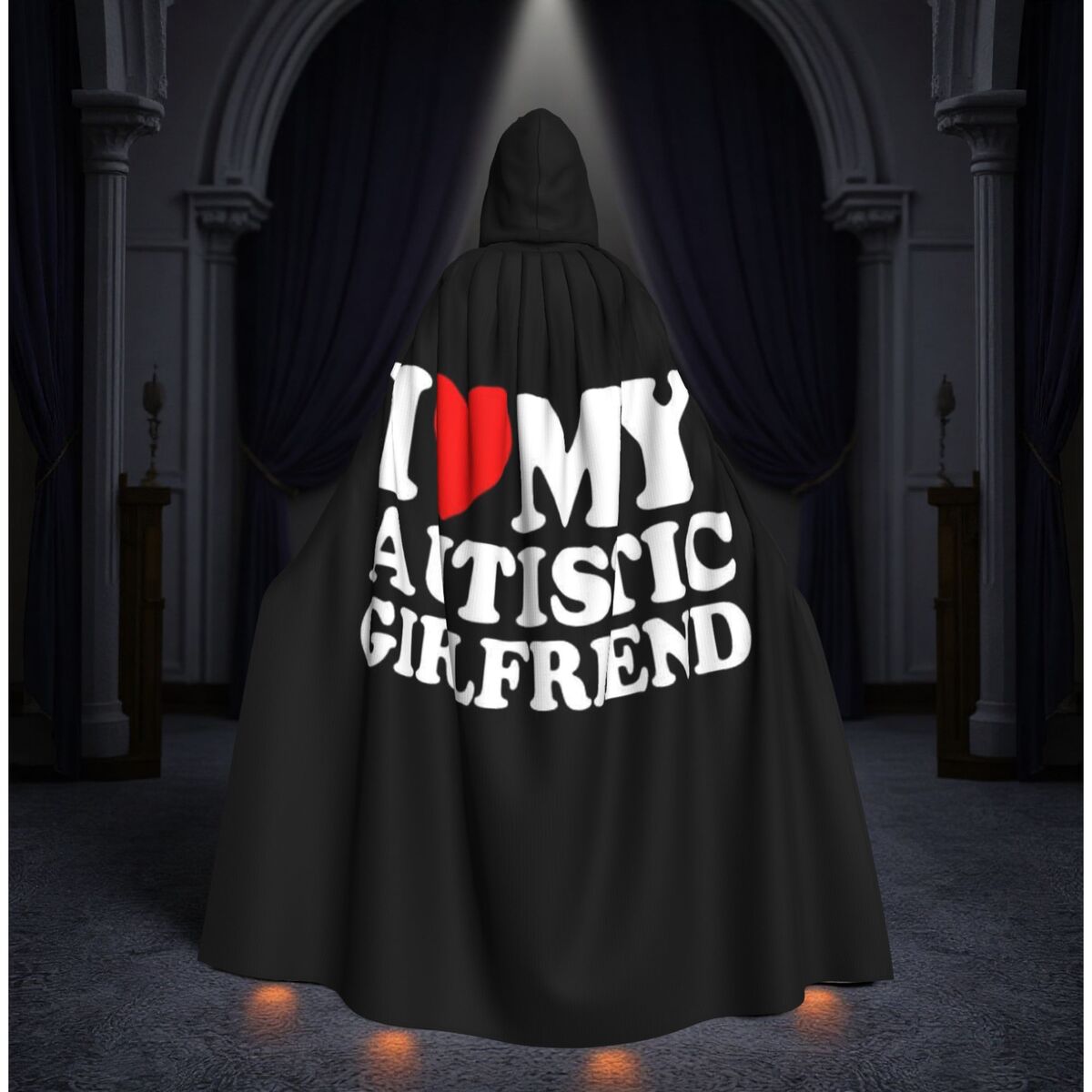 Anime Cosplay Girlfriend - Mantello Lungo con Cappuccio 'I Love