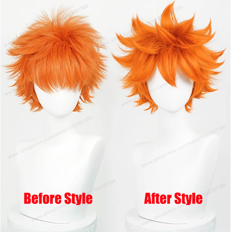 Parrucca cosplay Hinata Shoyo  - Anime Cosplay Orange Hair recensione e prezzo